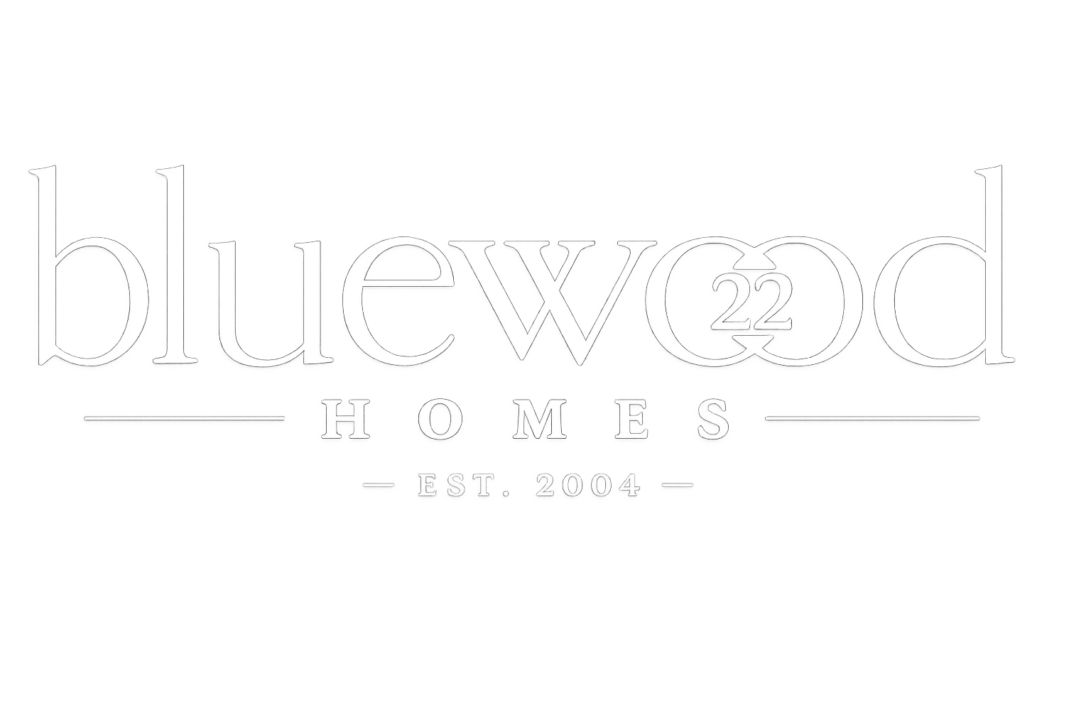 Bluewood Homes logo 22 year anniversary