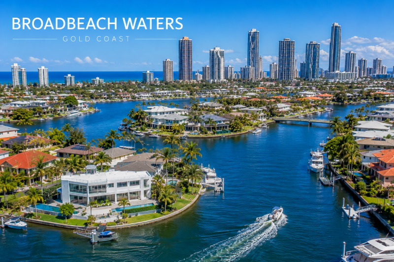Scenic waterfront view of Broadbeach Waters
