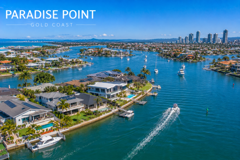Scenic waterfront view of Paradise Point