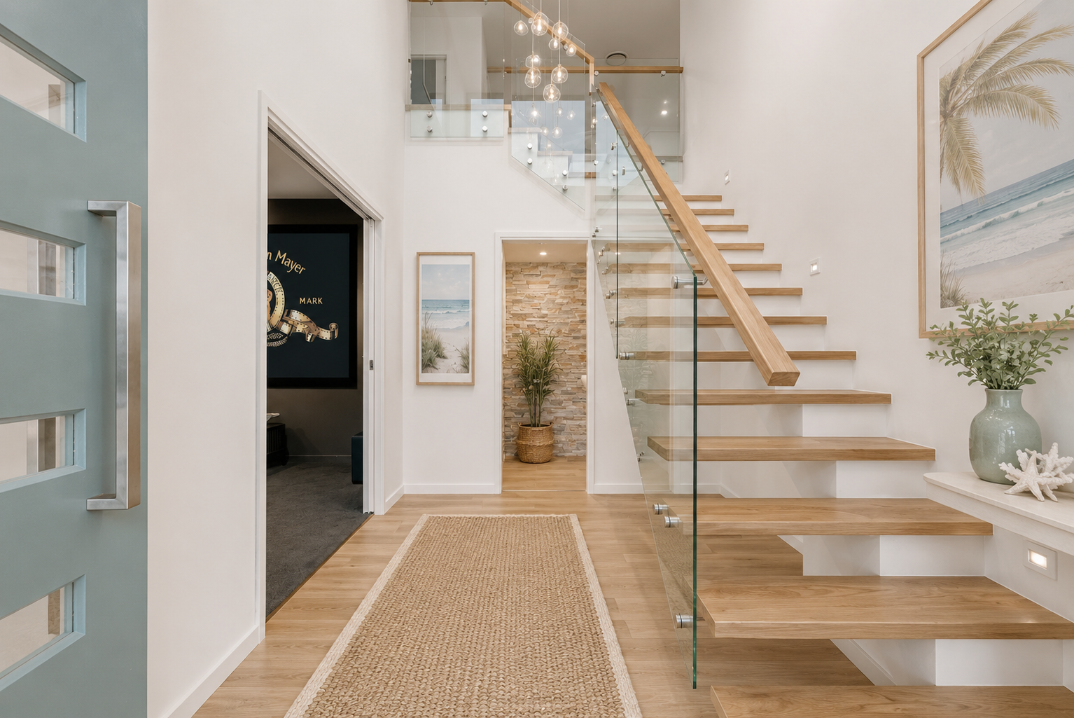 Ambermerle House built by Bluewood Homes featuring coastal-inspired home design render